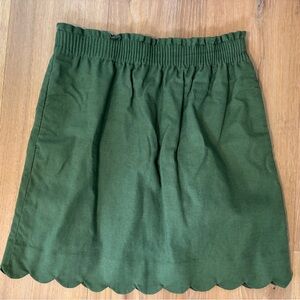 J. Crew Olive Green Paperbag Scalloped Skirt - Size 6
